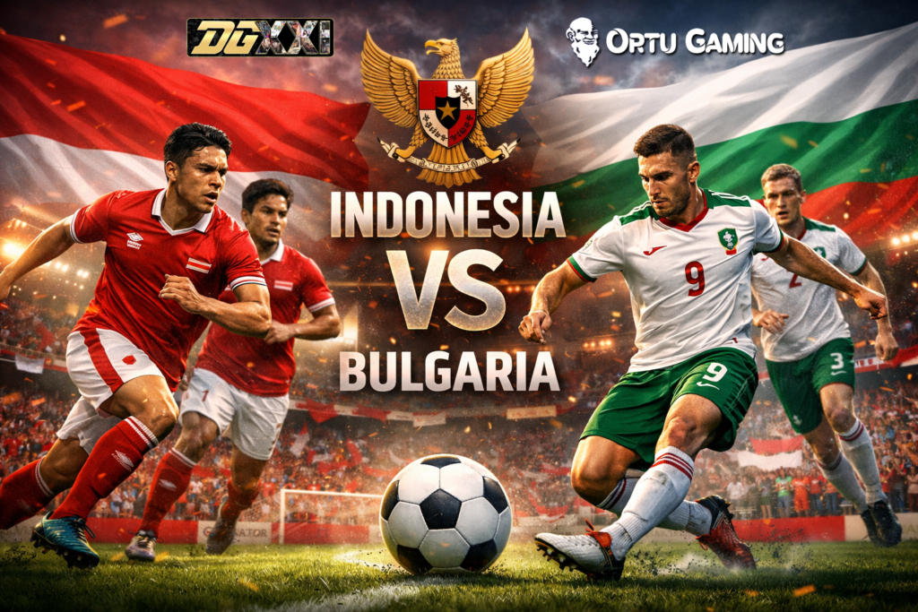 Ilustrasi Indonesia vs Bulgaria pertandingan sepak bola internasional