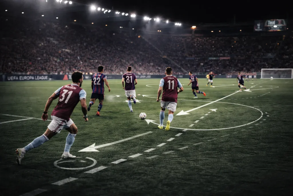 analisis taktik Aston Villa vs Bologna liga europa serangan balik efektif