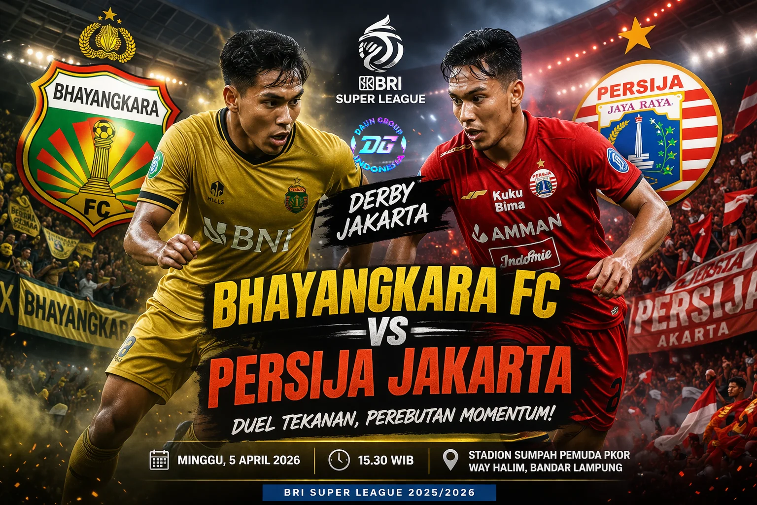 Bhayangkara FC vs Persija Jakarta BRI Super League 2026