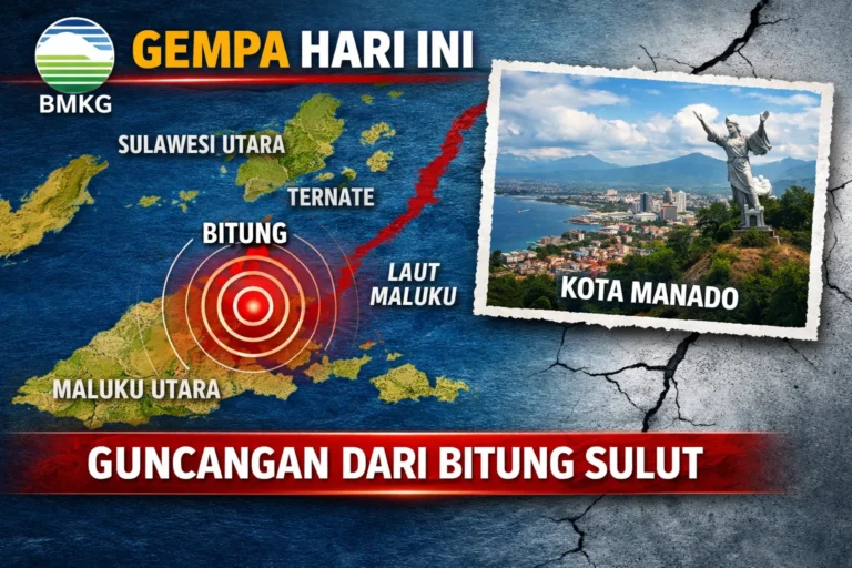 gempa hari ini bmkg manado pusat gempa bitung sulawesi utara