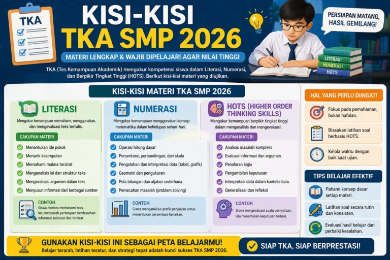 kisi-kisi tka smp 2026 materi lengkap literasi numerasi dan hots terbaru