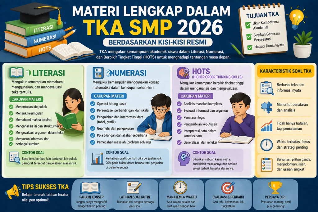kisi kisi tka smp 2026 materi dan kompetensi