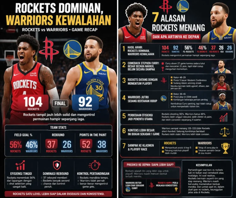Analisis Warriors vs Rockets 2026 7 fakta Rockets dominan Warriors kewalahan